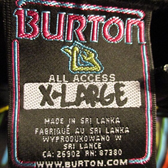 Burton Woman X Large Black Yellow Red Full Zip Graphic Long Sleeve Hooded Jacket - Picture 5 of 6